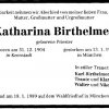 Priester Katharina 1904-1989 Todesanzeige